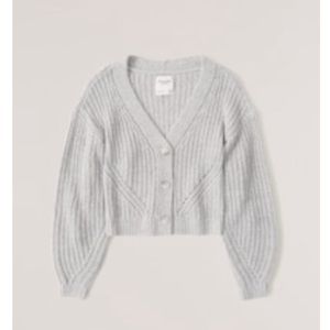 Abercrombie & Fitch Drop Shoulder Cropped Button Down Gauzy Cardigan.